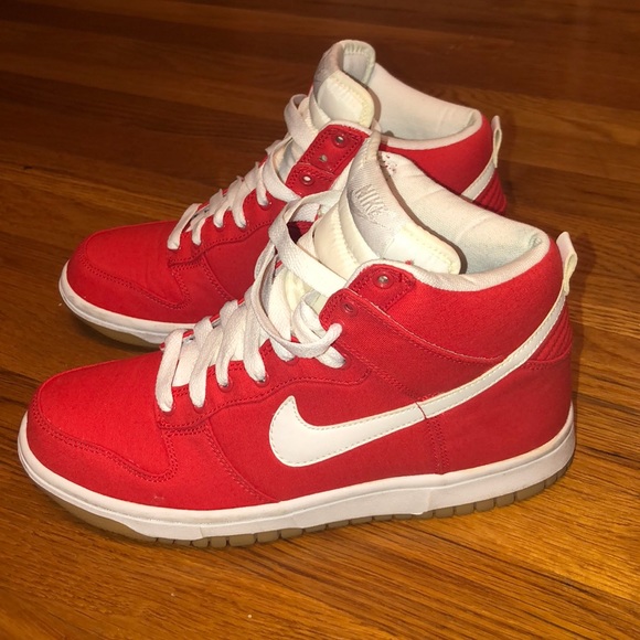 Nike Shoes - Bright reddish orange and white dunks